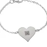 Silver platinum plated bracelet with photo engraving, stainless steel chain