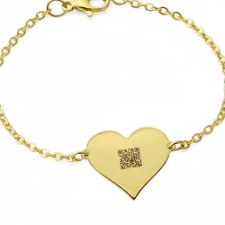Silver gold plated bracelet with photo engraving, stainless steel chain