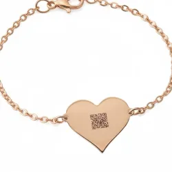 Silver rose gold plated bracelet with photo engraving, stainless steel chain