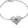Bracelet with engraved photo on nickel siver heart, stainless steel chain