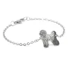 Silver platinum plated bracelet with photo engraving, stainless steel chain