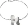Silver platinum plated bracelet with photo engraving, stainless steel chain