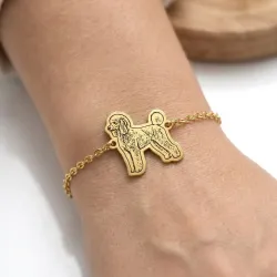 Silver gold plated bracelet with photo engraving, stainless steel chain