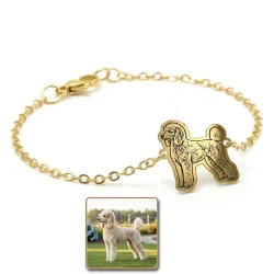 Silver gold plated bracelet with photo engraving, stainless steel chain