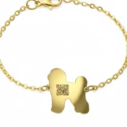 Silver gold plated bracelet with photo engraving, stainless steel chain