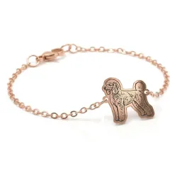 Silver rose gold plated bracelet with photo engraving, stainless steel chain