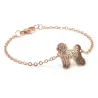 Silver rose gold plated bracelet with photo engraving, stainless steel chain