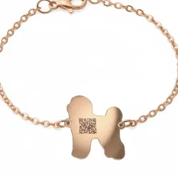 Silver rose gold plated bracelet with photo engraving, stainless steel chain