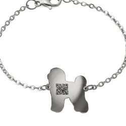 Bracelet with engraved photo on nickel siver tag, stainless steel chain