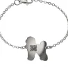 Bracelet with engraved photo on nickel siver tag, stainless steel chain