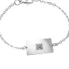 Silver platinum plated bracelet with photo engraving, stainless steel chain