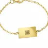 Silver gold plated bracelet with photo engraving, stainless steel chain