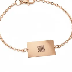 Silver rose gold plated bracelet with photo engraving, stainless steel chain