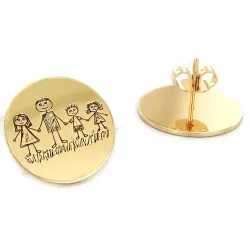 Ασημένια Σκουλαρίκια με Παιδική Ζωγραφιά | Προσωποποιημένο Κόσμημα