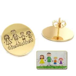 Ασημένια Σκουλαρίκια με Παιδική Ζωγραφιά | Προσωποποιημένο Κόσμημα