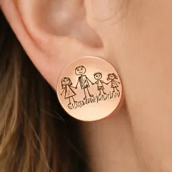 Ασημένια Σκουλαρίκια με Παιδική Ζωγραφιά | Προσωποποιημένο Κόσμημα