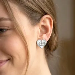 Silver Earrings with Engraved Kid's Drawings | Personalized Jewelry