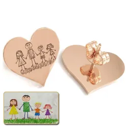 Ασημένια Σκουλαρίκια με Παιδική Ζωγραφιά | Προσωποποιημένο Κόσμημα