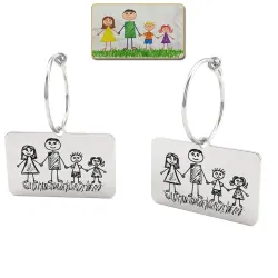 Ασημένια Σκουλαρίκια με Παιδική Ζωγραφιά | Προσωποποιημένο Κόσμημα