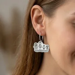 Ασημένια Σκουλαρίκια με Παιδική Ζωγραφιά | Προσωποποιημένο Κόσμημα