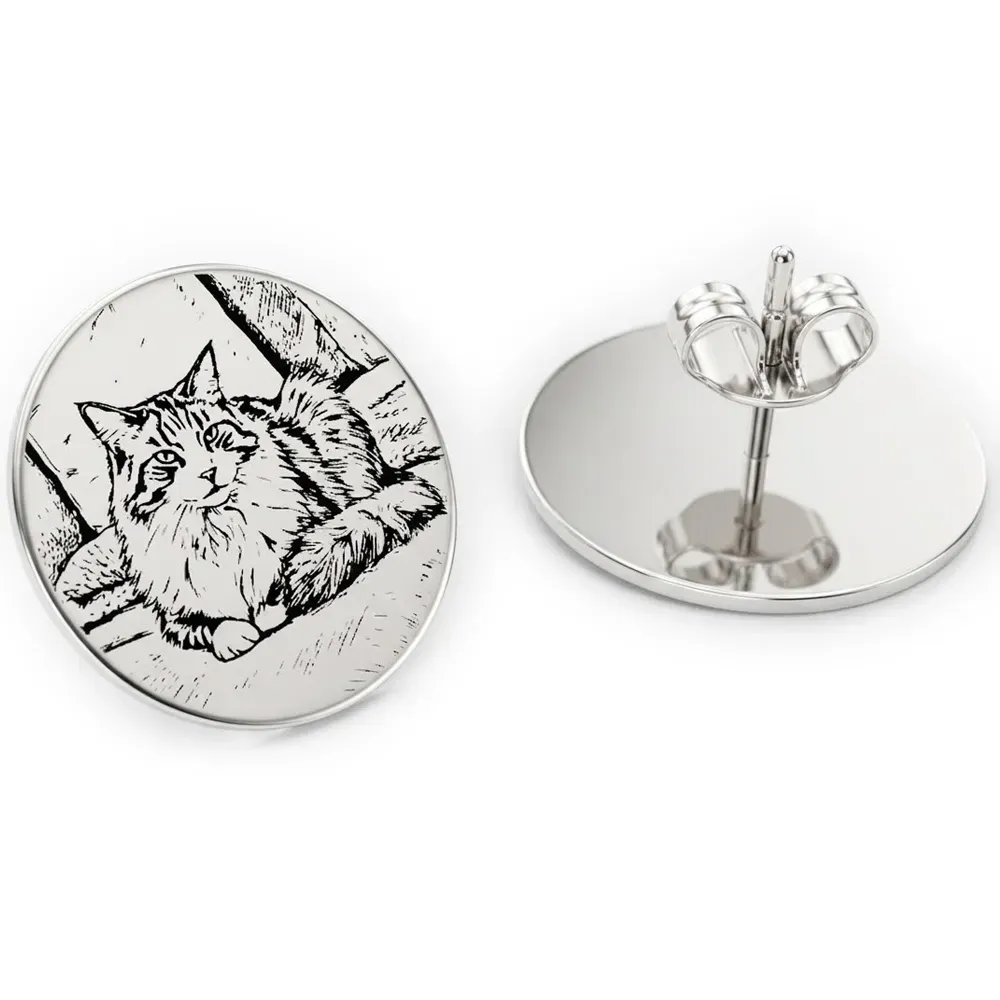 Earrings with Photo Engraving | Personalized Jewelry