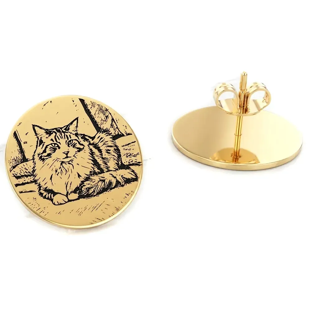 Earrings with Photo Engraving | Personalized Jewelry