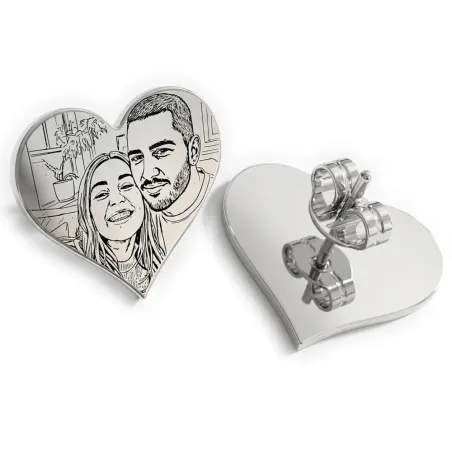 Earrings with Photo Engraving | Personalized Jewelry