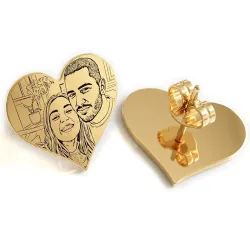Earrings with Photo Engraving | Personalized Jewelry