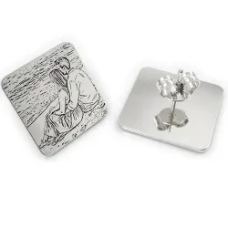 Earrings with Photo Engraving | Personalized Jewelry