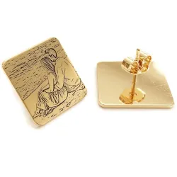 Earrings with Photo Engraving | Personalized Jewelry