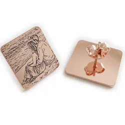 Earrings with Photo Engraving | Personalized Jewelry