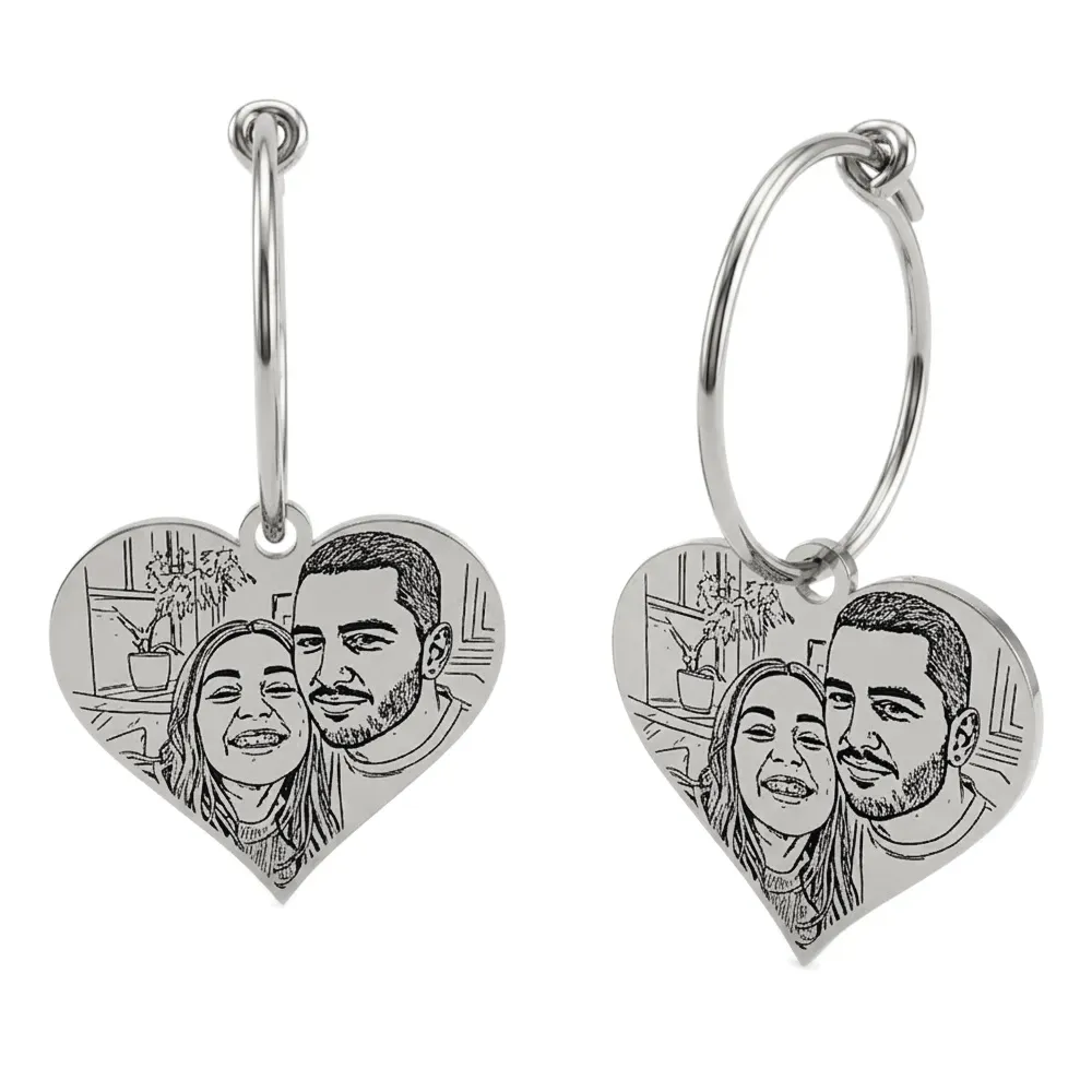 Earrings with Photo Engraving | Personalized Jewelry