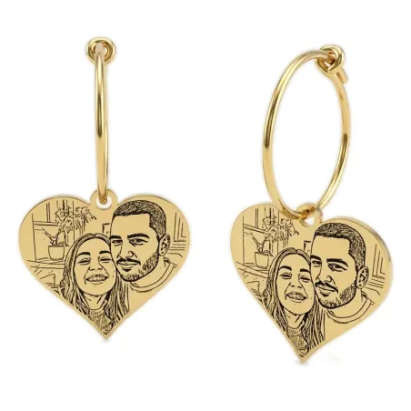 Earrings with Photo Engraving | Personalized Jewelry