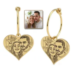 Σκουλαρίκια με Χάραξη Φωτογραφίας | Προσωποποιημένα κοσμήματα