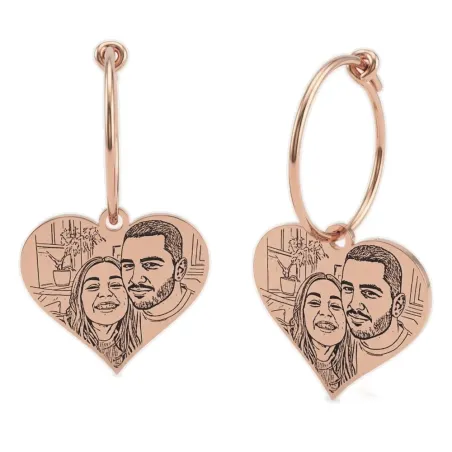 Earrings with Photo Engraving | Personalized Jewelry