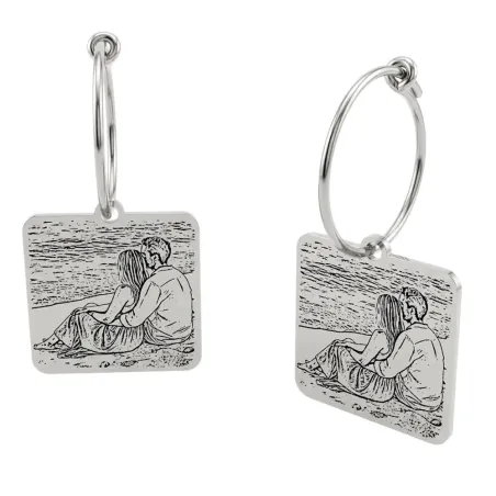 Earrings with Photo Engraving | Personalized Jewelry