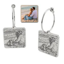 Earrings with Photo Engraving | Personalized Jewelry