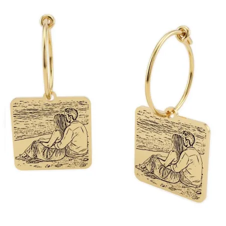 Earrings with Photo Engraving | Personalized Jewelry