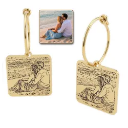 Earrings with Photo Engraving | Personalized Jewelry