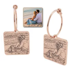 Earrings with Photo Engraving | Personalized Jewelry