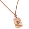 Silver gold plated pendant with waveform and QRcode engraved on a tag pendant, steel chain