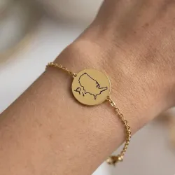 Engraved Country Map Bracelet | Meaningful Jewelry