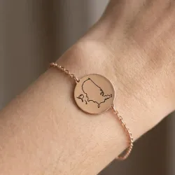 Engraved Country Map Bracelet | Meaningful Jewelry
