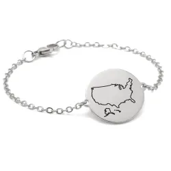 Engraved Country Map Bracelet | Meaningful Jewelry