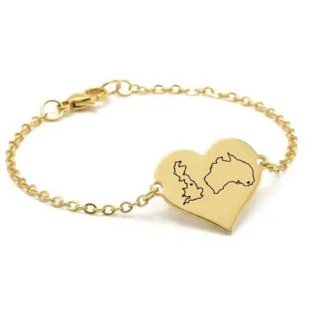 Engraved Country Map Bracelet | Meaningful Jewelry