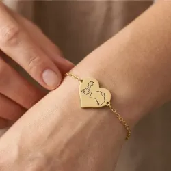 Engraved Country Map Bracelet | Meaningful Jewelry