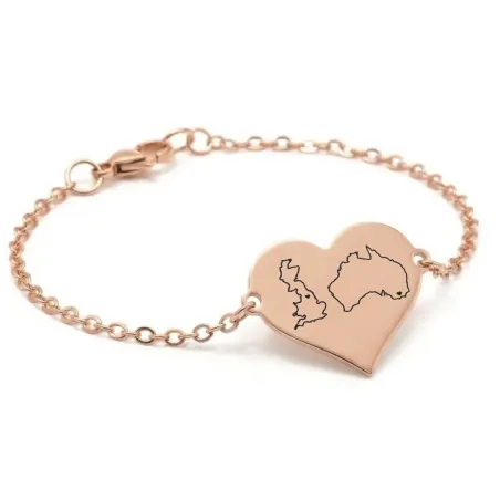 Engraved Country Map Bracelet | Meaningful Jewelry