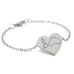 Engraved Country Map Bracelet | Meaningful Jewelry