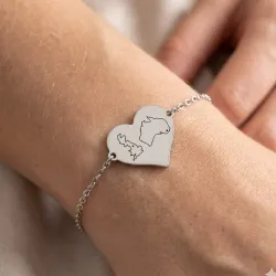 Engraved Country Map Bracelet | Meaningful Jewelry