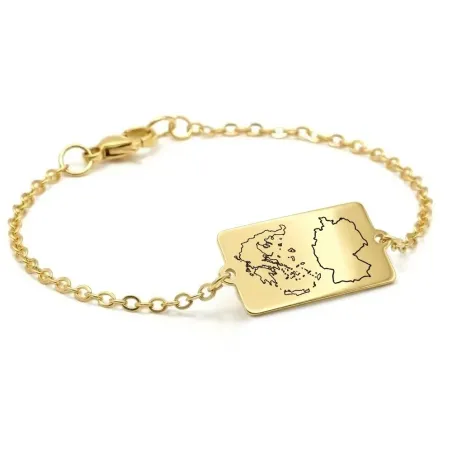 Engraved Country Map Bracelet | Meaningful Jewelry